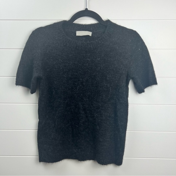 EVERLANE alpaca and wool blend dark great short sleeve sweater size XS women’s - Picture 1 of 7